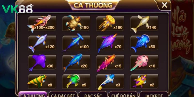 Bắn cá kho báu long cung VK88 và kinh nghiệm chơi từ cao thủ