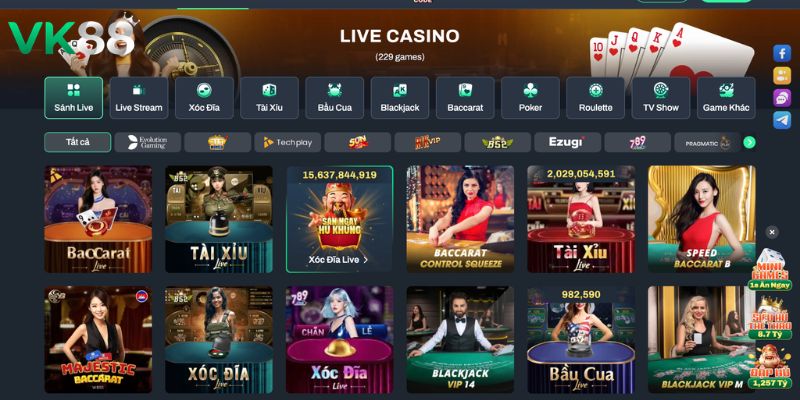 Khám Phá Casino VK88 - Sảnh Cá Cược Đẳng Cấp Quốc Tế Lý do nên tham gia Casino tại nhà cái VK88